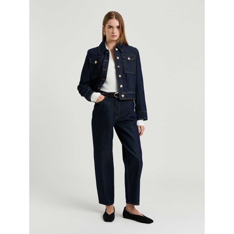 Veronika Maine Dark Indigo Denim Jacket image number 3